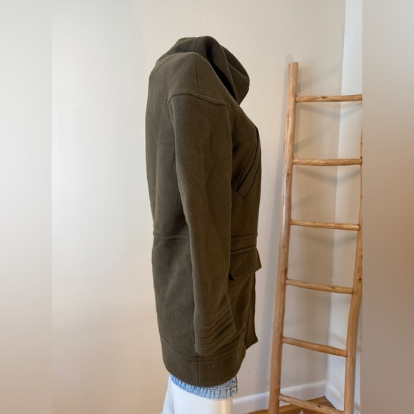 Whistles London Wool Stadium Style Jacket Parka Duffle Coat Army Green S - Picture 7 of 12